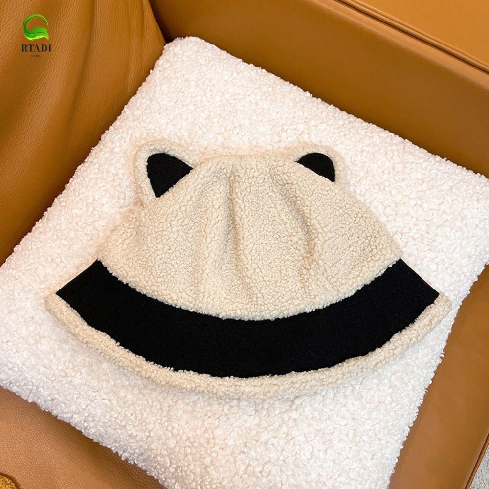 หมวกหูกระต่ายขนแกะ RTADI, หมวกชาวประมงนุ่มๆ สำหรับหญิง น่ารัก อบอุ่น และป้องกันแสงแดดในฤดูหนาว