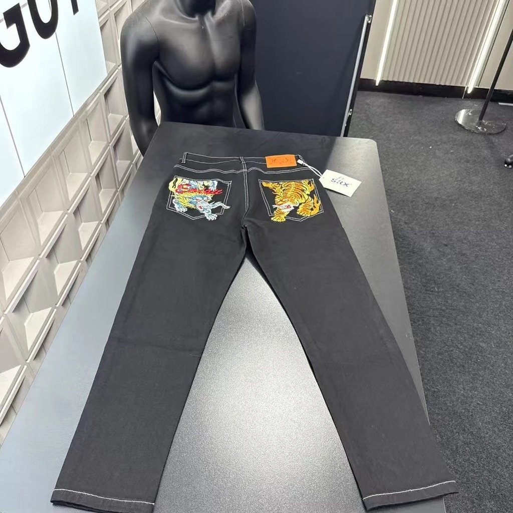 EVISU 1: 1 Original Standard Real Shot, ฤดูใบไม้ร่วงฤดูหนาวขายร้อนแนะนําขายร้อน⭐Fushen Jeans Under t