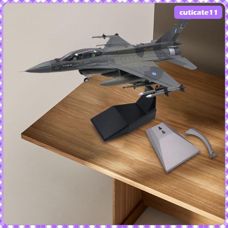 [Cuticate1] 1/72 F16D Fighter Model ของที่ระลึกพร้อมขาตั้งจอแสดงผล 2 ช่องสําหรับตู้ทีวี Cafe
