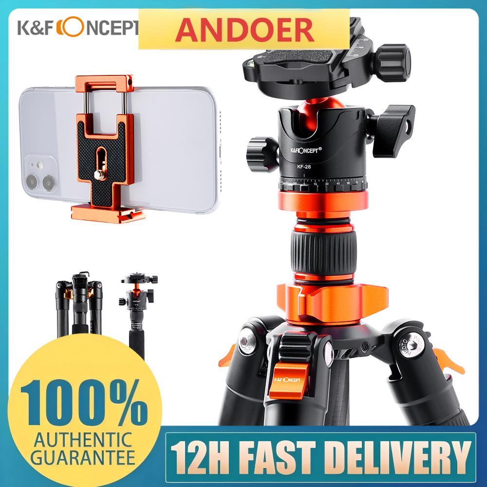 ขาตั้งกล้องทั่วไปสำหรับโทรศัพท์ขาตั้งมืออาชีพ K&F Concept 67.7in กล้องคาร์บอนไฟเบอร์แบบพับได้พร้อมชุ