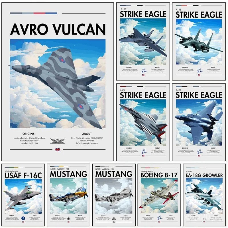 โปสเตอร์เครื่องบินต่อสู้ Saab JAS 39 Gripen HD พิมพ์ สำหรับตกแต่งผนังบ้าน ไม่มีกรอบ