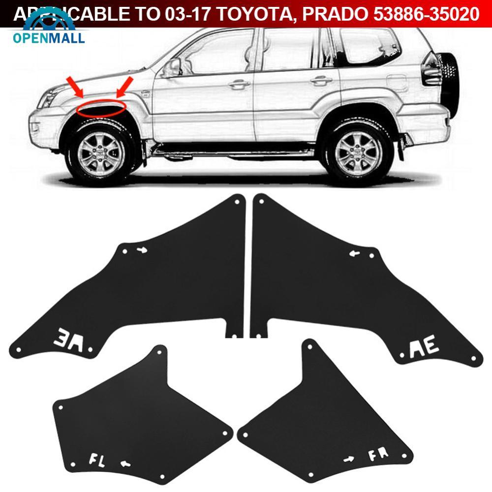 OPENMALL 1 ชุด Fender Liners Splash Guards Shield ผ้ากันเปื้อนซีล Mud Flaps W คลิปสําหรับ Toyota Lan