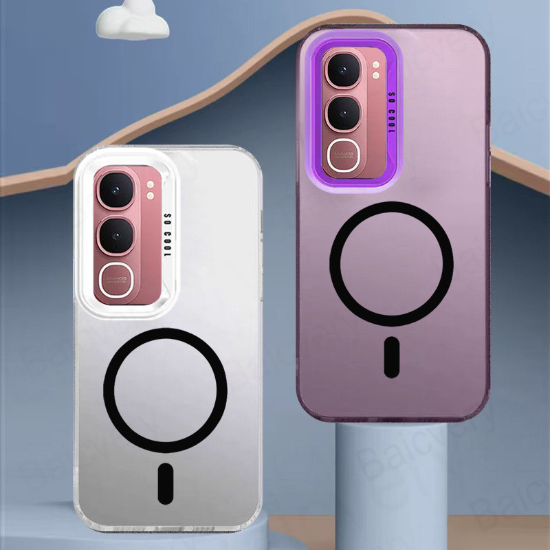 เคสแข็ง VIVO Y31 5G / Y21D 4G Casing พร้อมสติ๊กเกอร์ชาร์จไร้สายแบบแม่เหล็ก