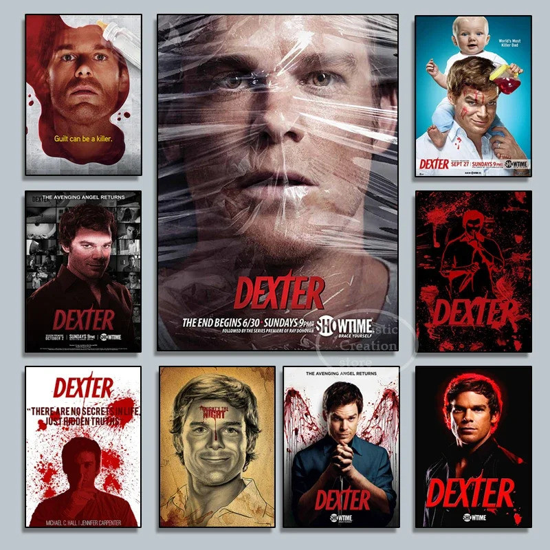 โปสเตอร์ "Dexter" - โปสเตอร์ซีรีส์ทีวีสยองขวัญอเมริกันคลาสสิกสําหรับตกแต่งห้องนั่งเล่นและศิลปะผนังบ้าน