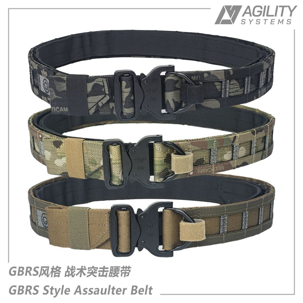 [ขายร้อน] GBRS Style Tactical Assault Belt Casting Cobra Buckle MOLLE System Tactical Girdle MC Camo