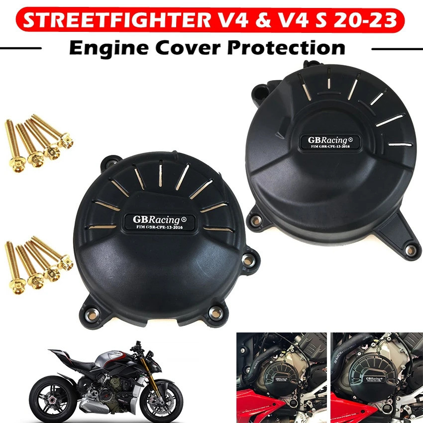 รถจักรยานยนต์ฝาครอบเครื่องยนต์สําหรับกรณี Gb Racing สําหรับ Ducati Streetfighter V4 V4s 2025-2025 Gb