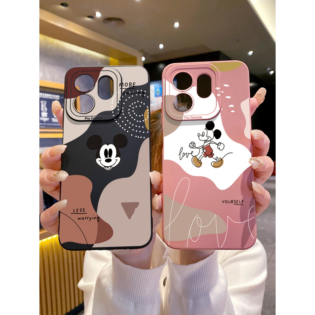 เข้ากันได้กับ iTel S25 Ultra A80 A70 Tecno Camon 40 Pro 4G Retro Mickey Case TY Cover