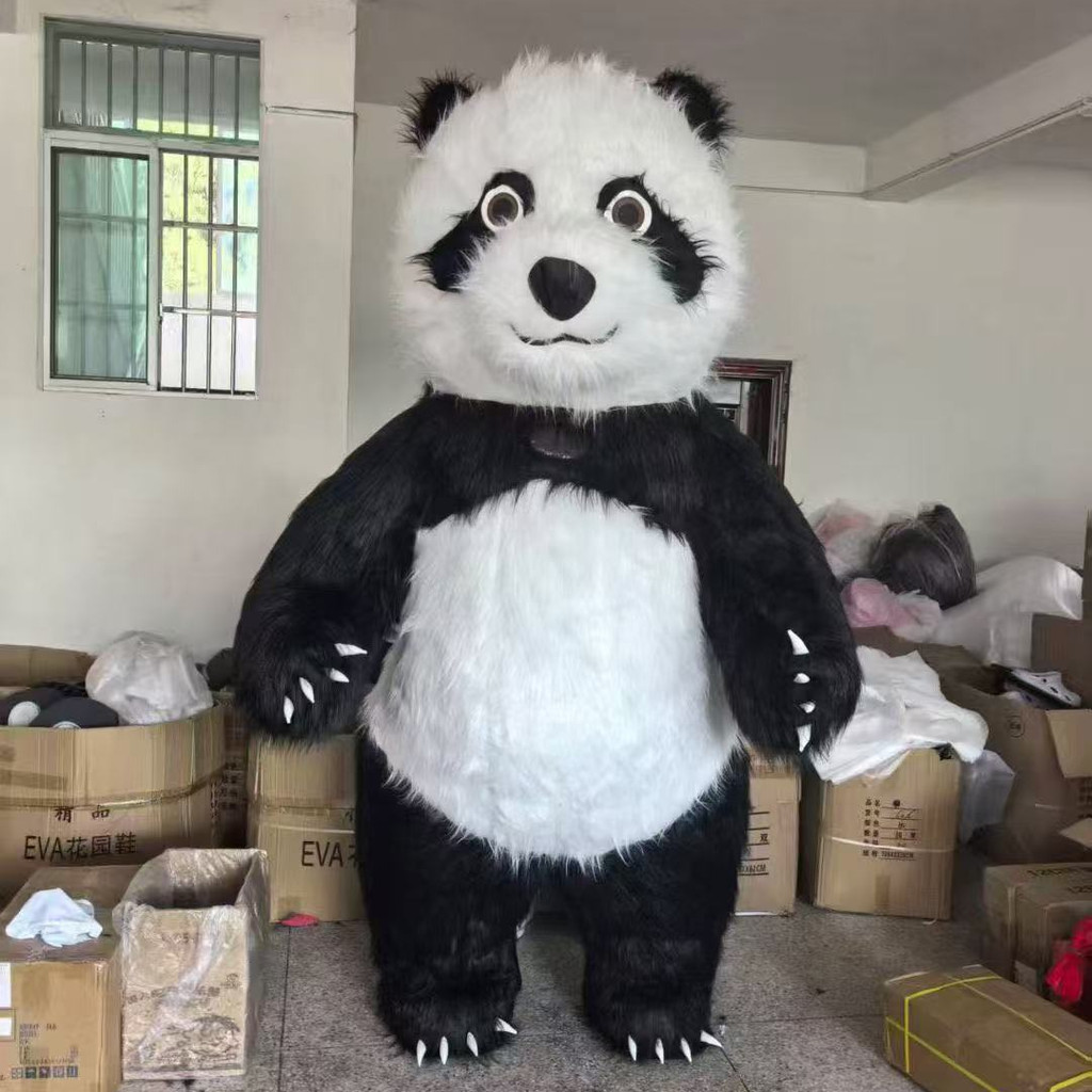 ชุดมาสคอตเป่าลมคริสต์มาส พันด้าและแบ๊บบีアーซานตา: ชุดสวมใส่เต็มตัวสำหรับโปรโมทเทศกาลและงานในศูนย์การค้า - รูปที่ 3