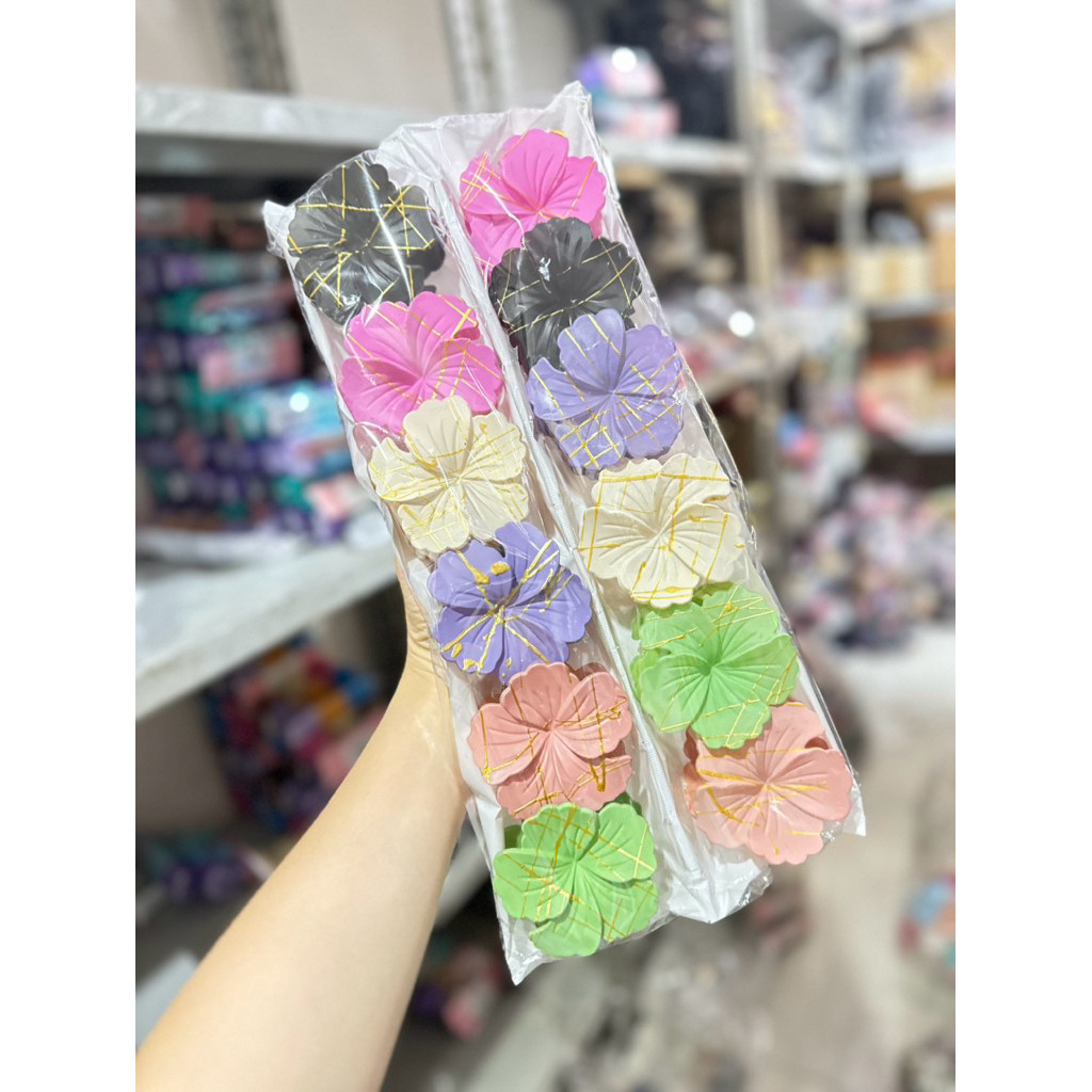 Ready_Stock กิ๊บติดผมดอกไม้ Hibiscus UK 8CM ต่อแพ็คเนื้อหา 6 คุณภาพสูง qK-7