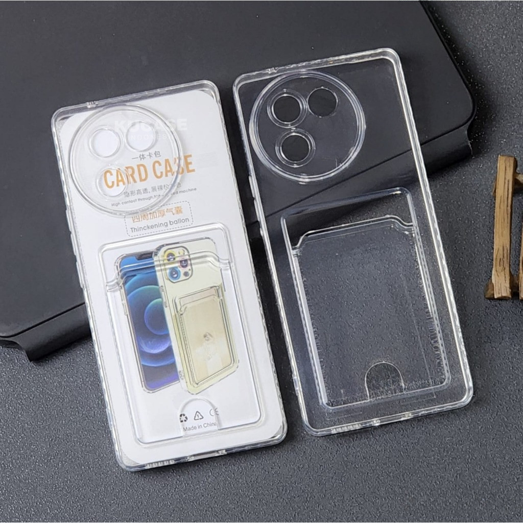 CASE VIVO V30E, V30, V30 PRO, V25 PRO CASE CARD CLEAR TRANSPARENT SOFT SLOT CARD / WALLET CASE