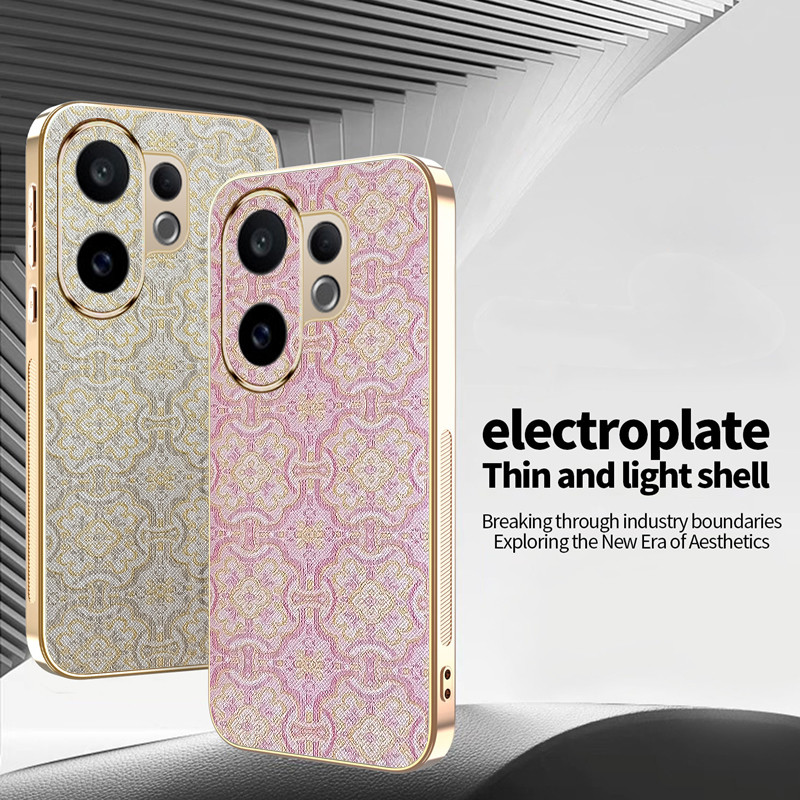 YJD สําหรับ Vivo X200 FE Y200 Y04 Y04S Y29t Y29S Y29 Y39 Y400 Good-Looking คลาสสิกหนัง Electroplated