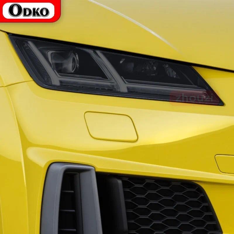 สําหรับ Audi TT TT TTS TTRS MK3 2015-On 2 ชิ้นไฟหน้ารถสีดําฟิล์มป้องกันป้องกันโปร่งใส TPU สติกเกอร์อ