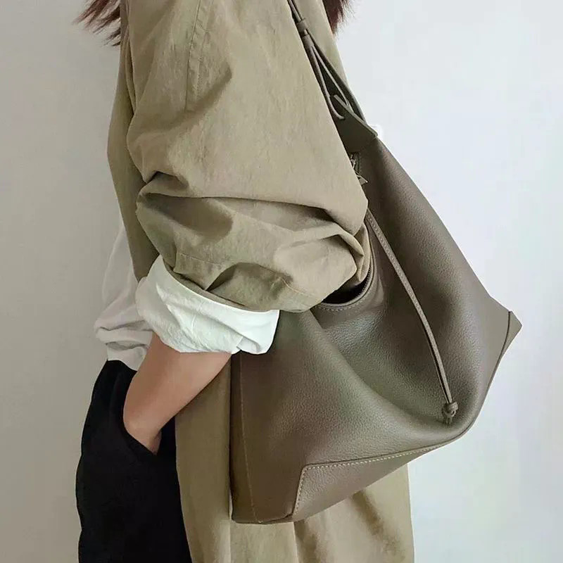 Stray Bag Lazy Soft Leather Shoulder Crossbody Tote Bag