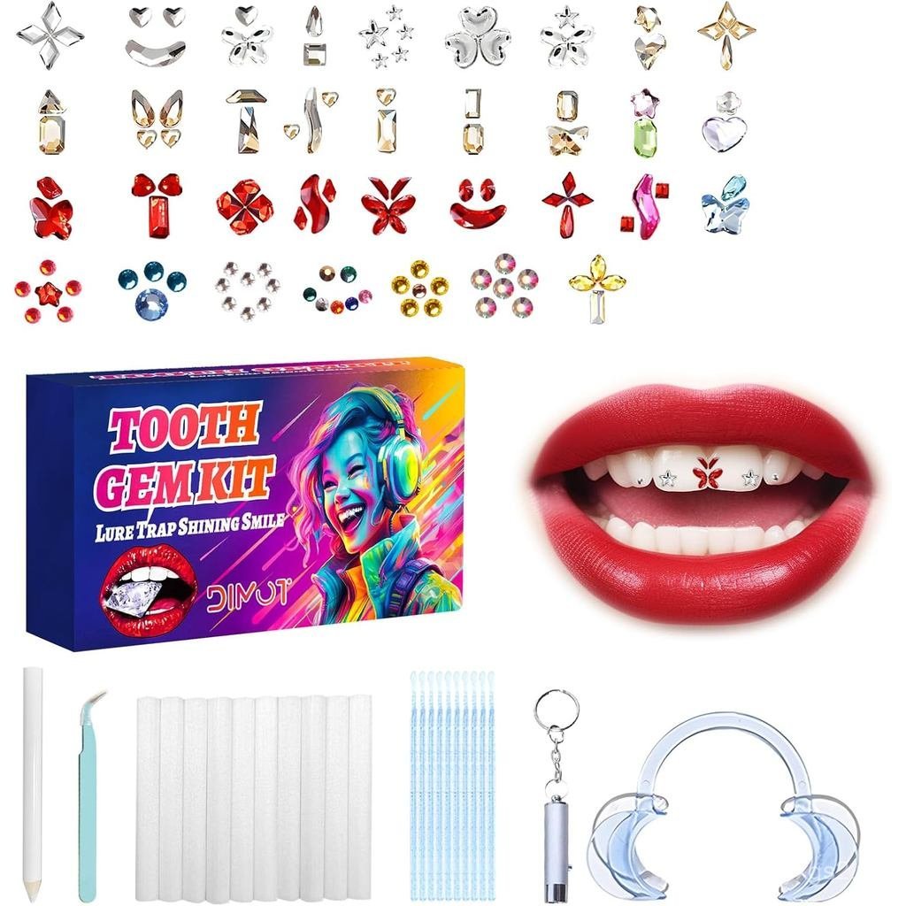 DIY Tooth Gems Kit, Humor Teeth Gem Kits Set with Shiny Crystals for Teeth, Fashionable DIY Tooth Ge