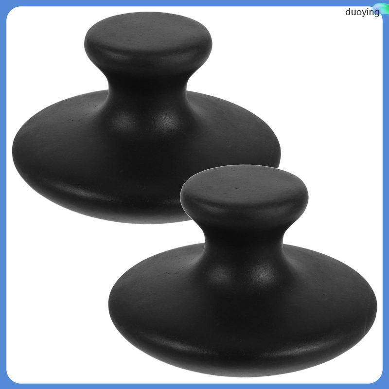 2 ชิ้นเครื่องมือนวดสําหรับสปา Guasha 5.50X5.50X3.80 ซม.สีดํา duoying
