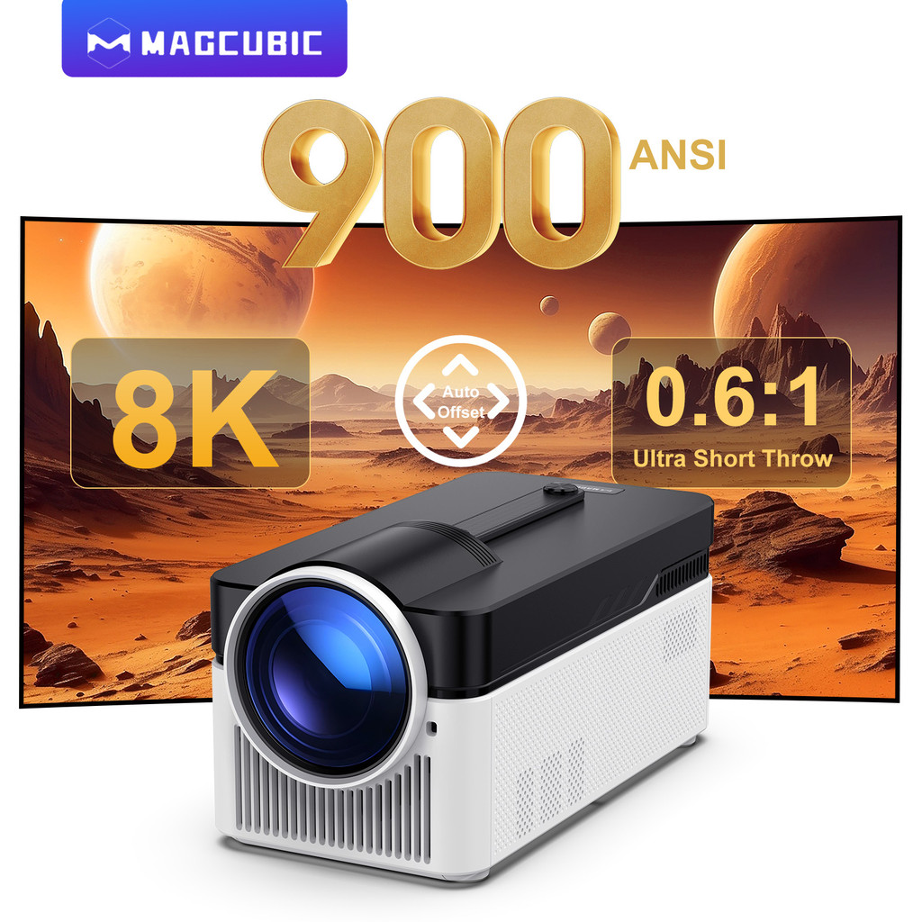 Magcubic Ultra Short Throw HY450 โปรเจคเตอร์ Auto Offset 8K 4K 1080P 900ANSI BT5.4 อิเล็กทรอนิกส์โฟก