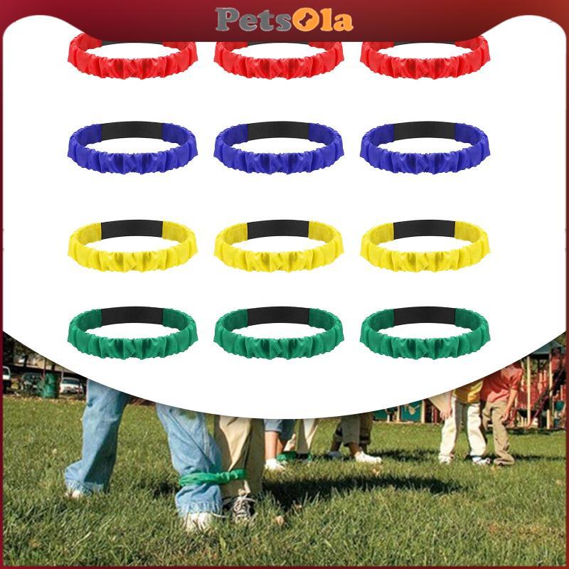 [PETSOLA] 12 ชิ้น Race Legged Band Group เกมสําหรับเกมการแข่งขันรีเลย์ 3 วงการแข่งขันขา