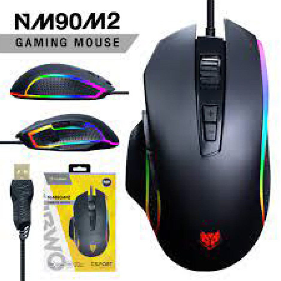 Nubwo NM-90M2/92MGaming Mouse เมาส์เกมมิ่ง ปรับ DPI ได้ 6 ระดับ สูงสุด 12800 มี 7 ปุ่มปรับมาโครได้ ข