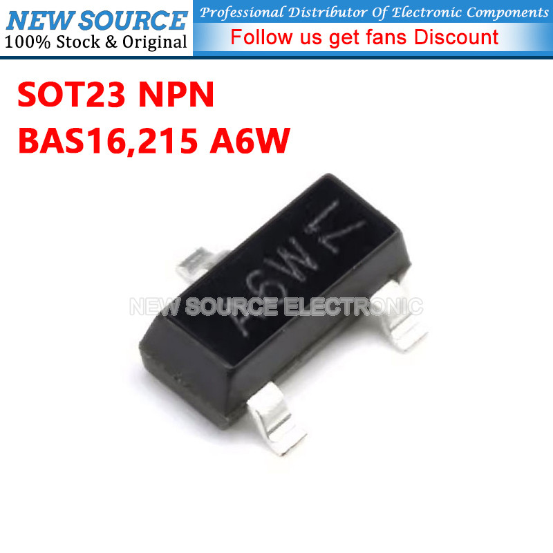 [20-100 ชิ้น] BAS16,215 A6W SOT23 NPN ทรานซิสเตอร์พลังงาน SMD ชิป Triode แหล่งใหม่