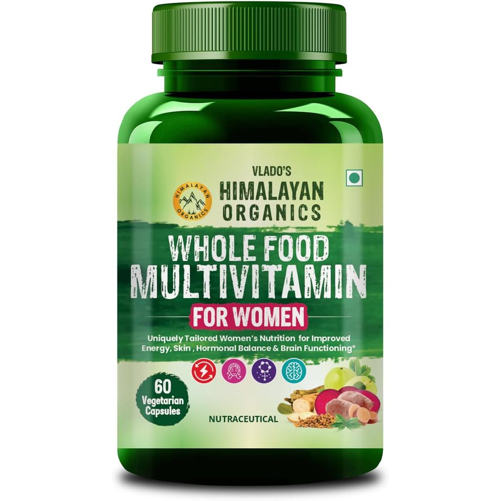 Vlados Himalayan Organics Whole Food Multivitamin for Wn with Vitamin B1, B2, B3, B5, B6, B7, B9, B1