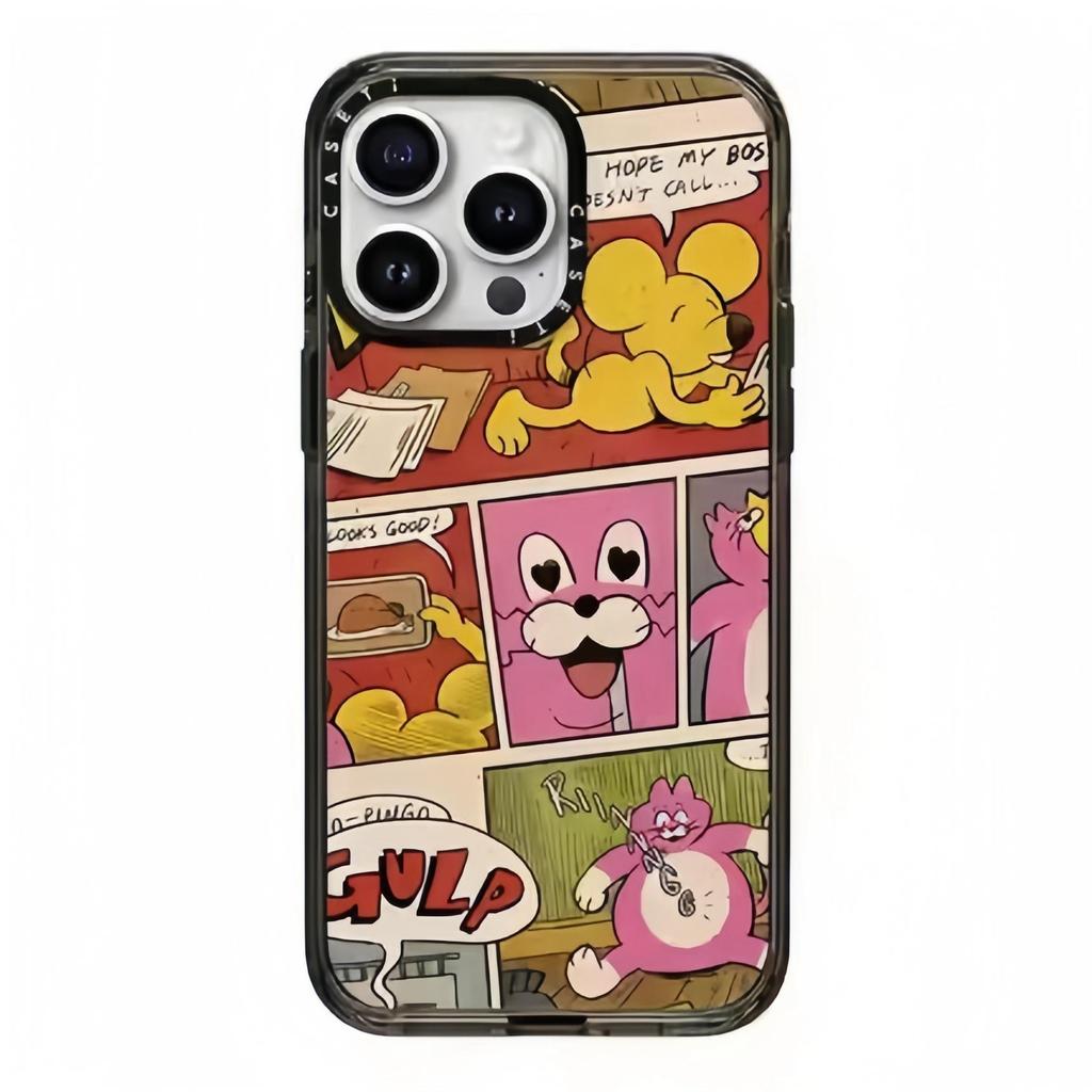 CASETi Artist Collaboration PINGO Fat Cat and Mouse Zizone เข้ากันได้กับ iPhone 16 Pro Max Apple 14 