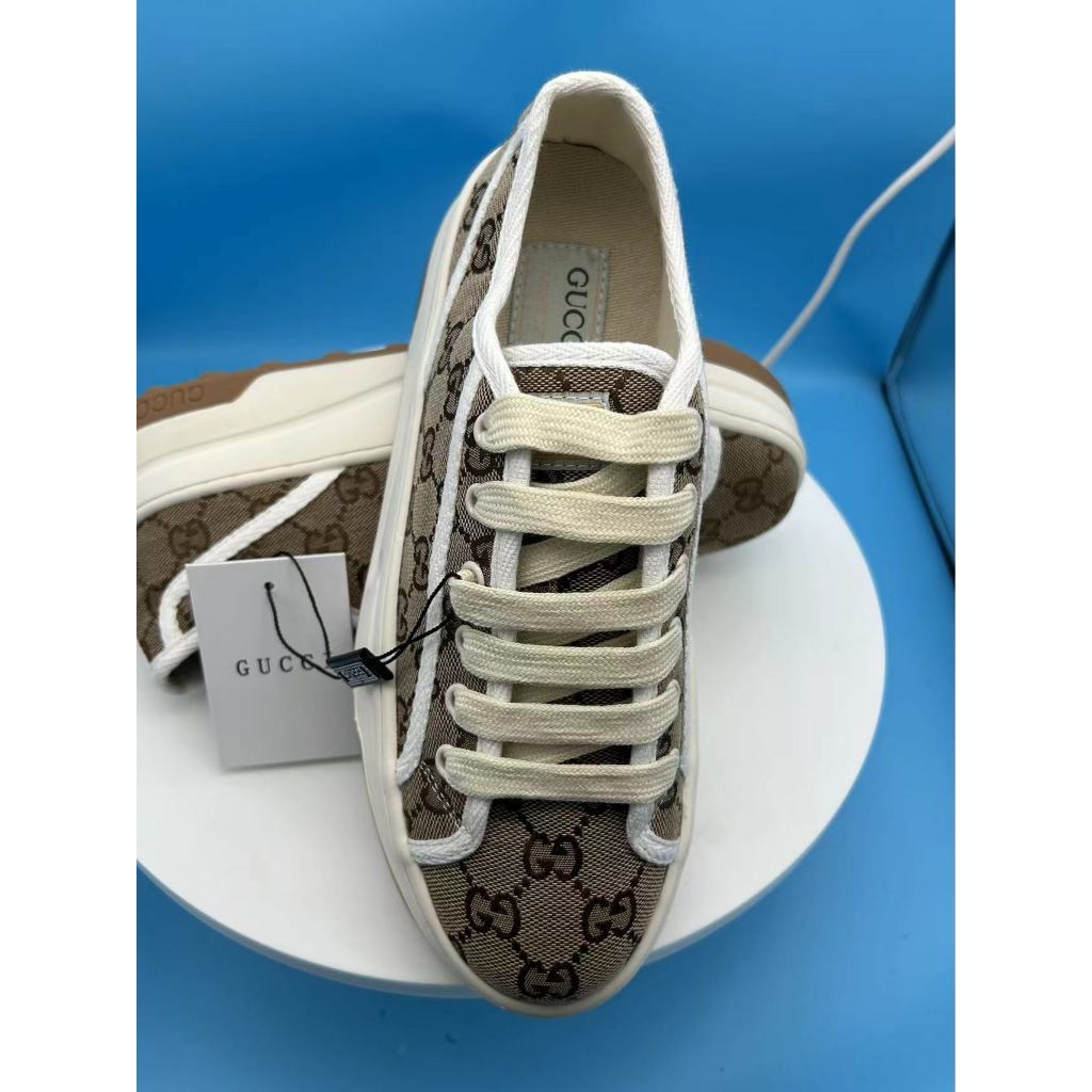 [Trending Now] Sneaker Gold-Tone Oblique Cotton Metallic Threadเย็บปักถักร้อย - ไม่มีกล่อง - 36-42