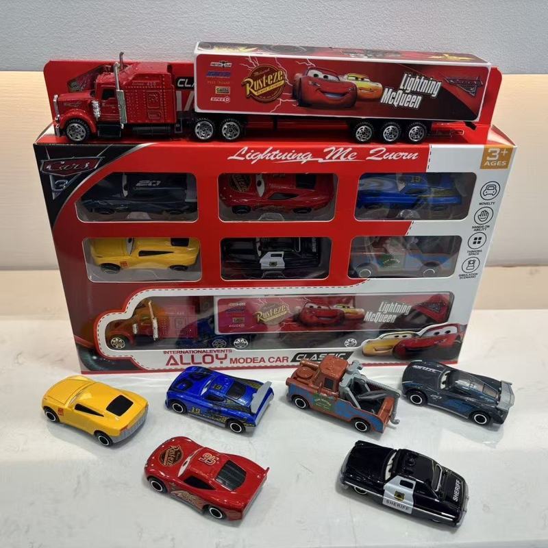 【พร้อมส่ง】lightning Mcqueen Racing Story Lightning McQueen รถของเล่นโลหะผสมเลื่อนรถเด็กของขวัญชุดประ