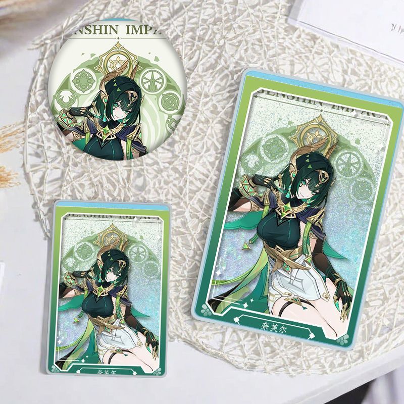 Genshin Impact/Nefer/Genshin Nefer Nefer Glitter Badge การ์ดอิฐขาตั้งเครื่องประดับ/ddkf