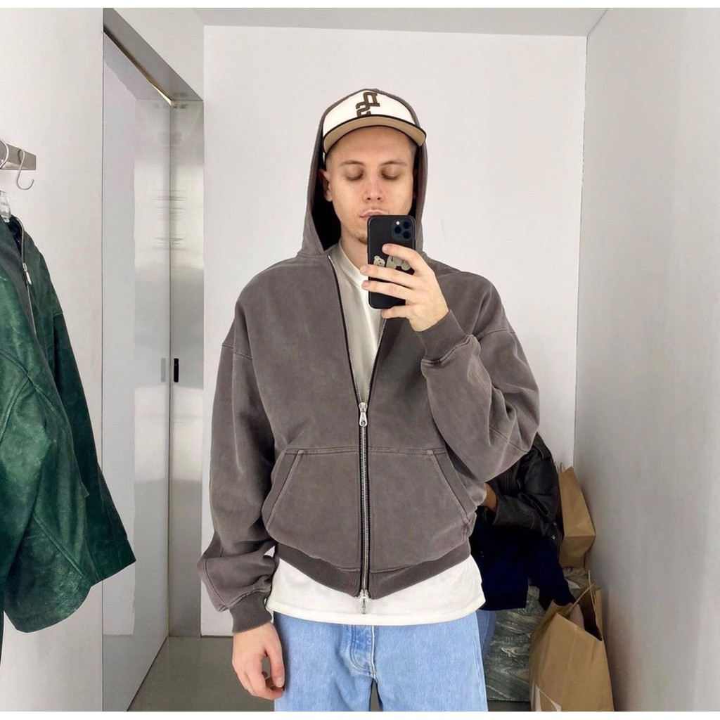 เสื้อฮอดดี้Cole Buxton สไตล์วินเทจ พร้อมซิป ทำความสะอาดได้ง่าย