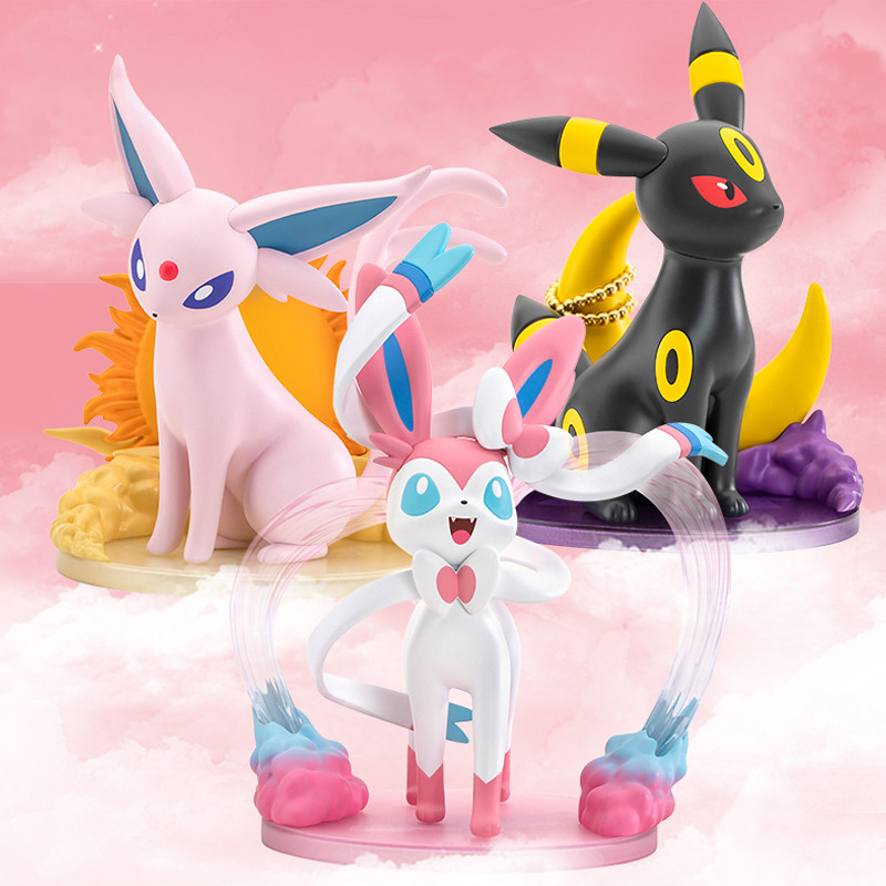 Playism Lets Go Eevee Pokémon Mystery Box Doll Figure ของเล่นของแท้เครื่องประดับของขวัญน่ารักอินเทรน