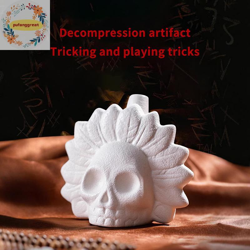 Pufanggreat Original Aztec Death นกหวีด Loud กรีดร้อง Aztec Death นกหวีดแปลกโครงกระดูกนกหวีดอุปกรณ์ป