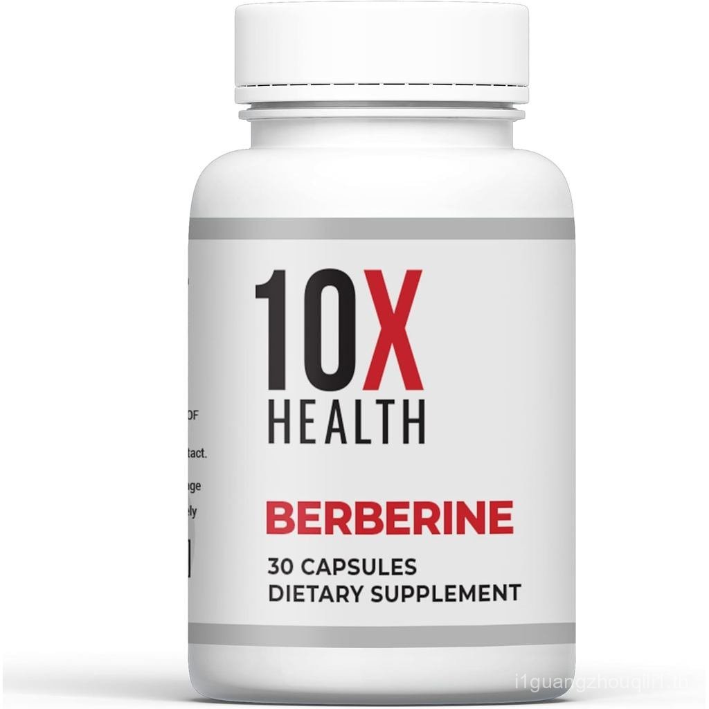 10X Health Berberine 补充剂 500mg - 含有二氢柏林补充剂,更好的吸收 - 支持男女心血管和肠道健康补充剂 - 30 粒胶囊
