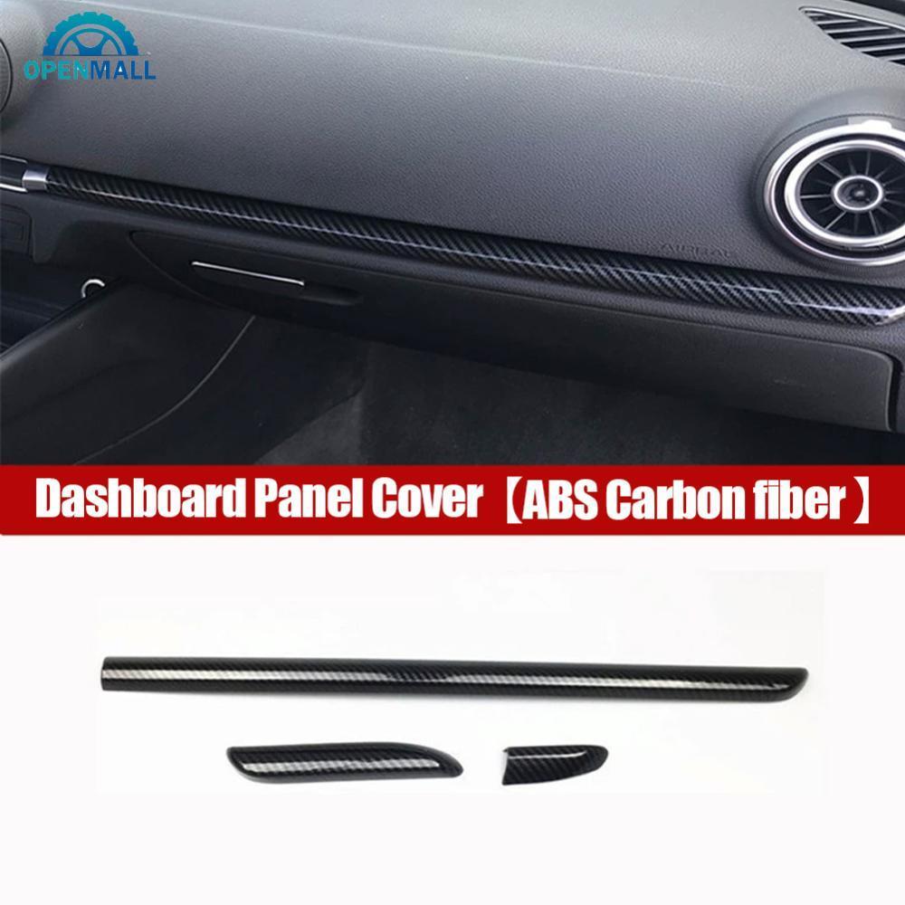 OPENMALL 3 ชิ้นภายในรถคอนโซลแดชบอร์ด Moldings Center Trim แถบตกแต่งสําหรับ Audi A3 8 โวลต์ 2014-2020