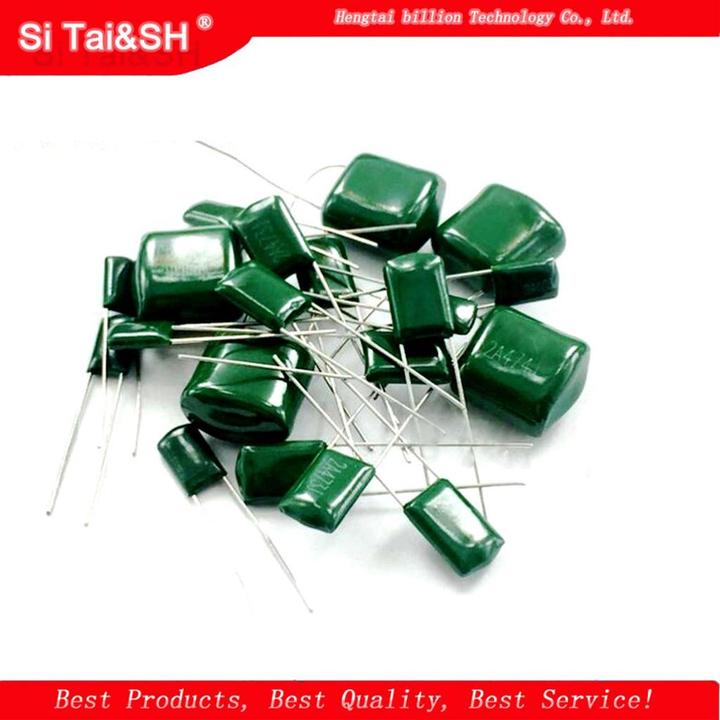 50pcs โพลีเอสเตอร์ฟิล์ม capacitor 630V 1nF 1.5nF 10nF 22nF 33nF 47nF 2J102J152J 2J472J 2J83J 2J 2J 2