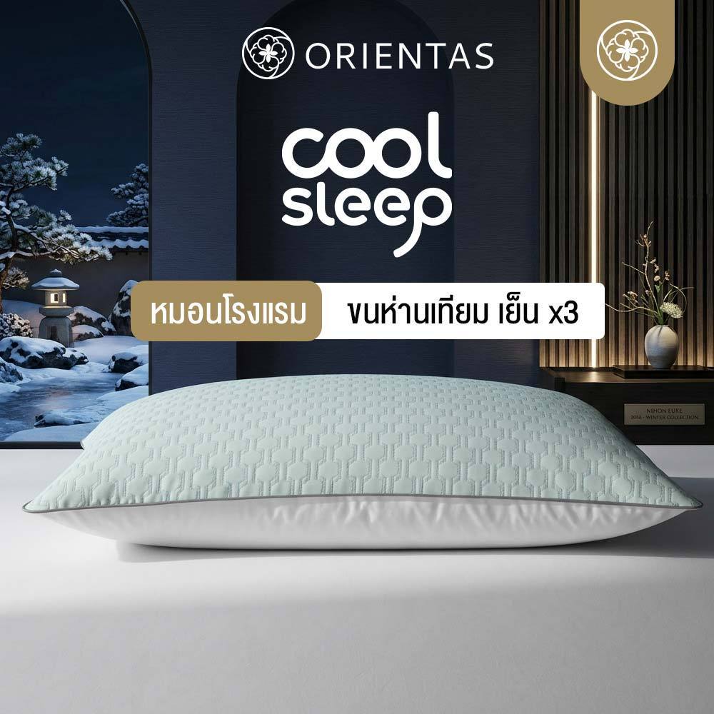Orientas หมอนเย็น รุ่น Cool Sleep เย็นลง 2 องศา หมอนขนห่านเทียม เกรดโรงแรม นุ่ม เด้ง คืนตัวไว