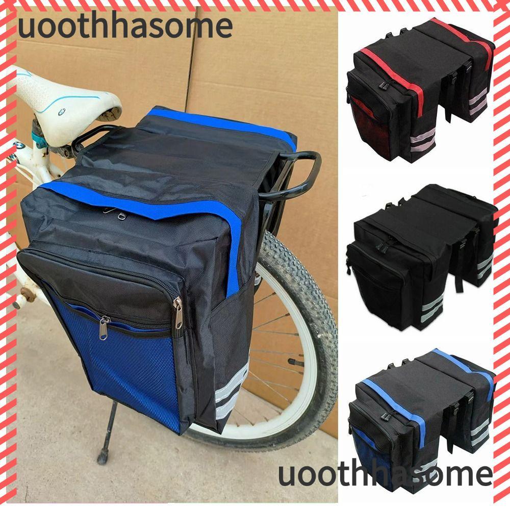 UOOTHASOME กระเป๋าใส่จักรยาน, PVC Double Side Bike Trunk Bag, ทนทานกันน้ําขี่จักรยาน Pannier Bag MTB จักรยาน