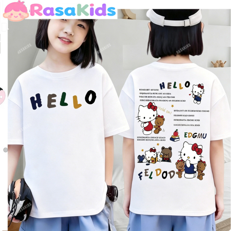ใหม่ HELLO KITTY เสื้อยืดเสื้อผ้าเด็กสําหรับเด็กผู้หญิงเสื้อผ้าเด็กผู้ชาย