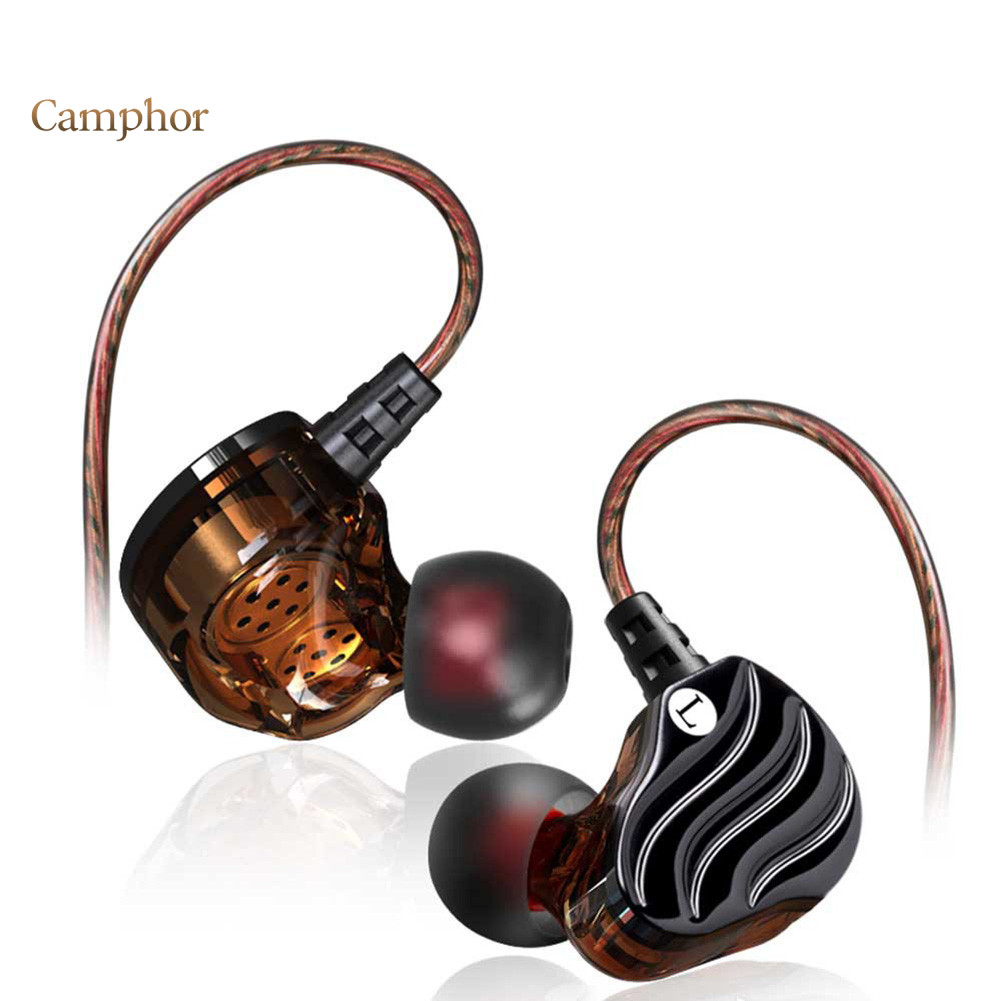 Camphor QKZ KD4 หูฟังชนิดใส่ในหูแบบมีสาย HiFi Dual Units หูฟังวิ่งกีฬาหูฟัง