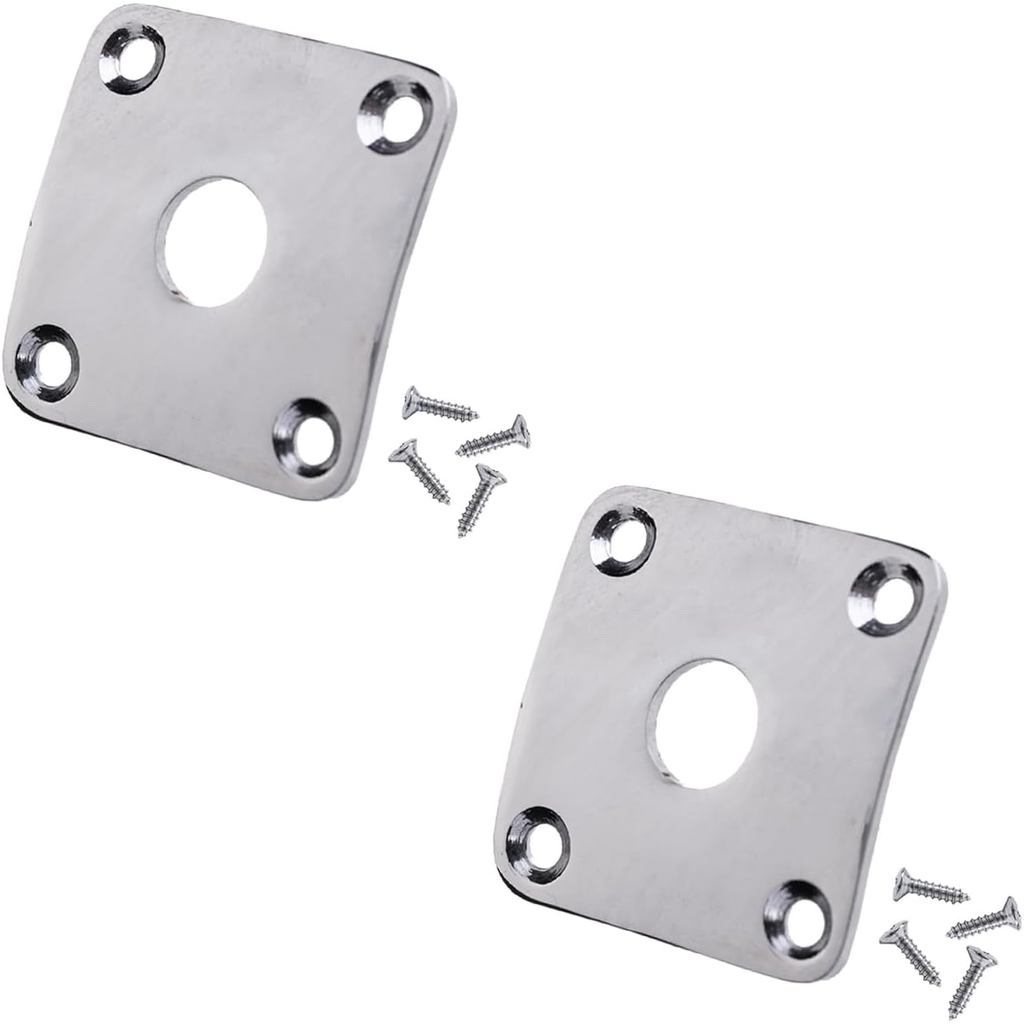 2PCS Pro Metal Curved Jack Plate Square Jackplates ใช้งานร่วมกับ USA Les Paul Epiphone Les Paul Guit