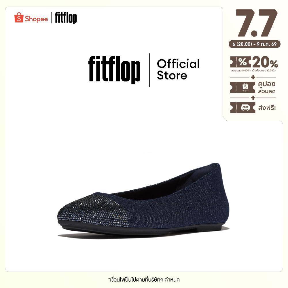FITFLOP DELICATO CRYSTAL CAP-TOE DENIM รองเท้าทรงบัลเล่ต์ผู้หญิง รุ่น A0L-D71 สี DENIM