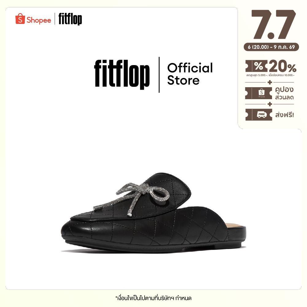 FITFLOP DELICATO CRYSTAL-BOW QUILTED M รองเท้าแตะแบบสวมผู้หญิง รุ่น E3F-090 สี BLACK
