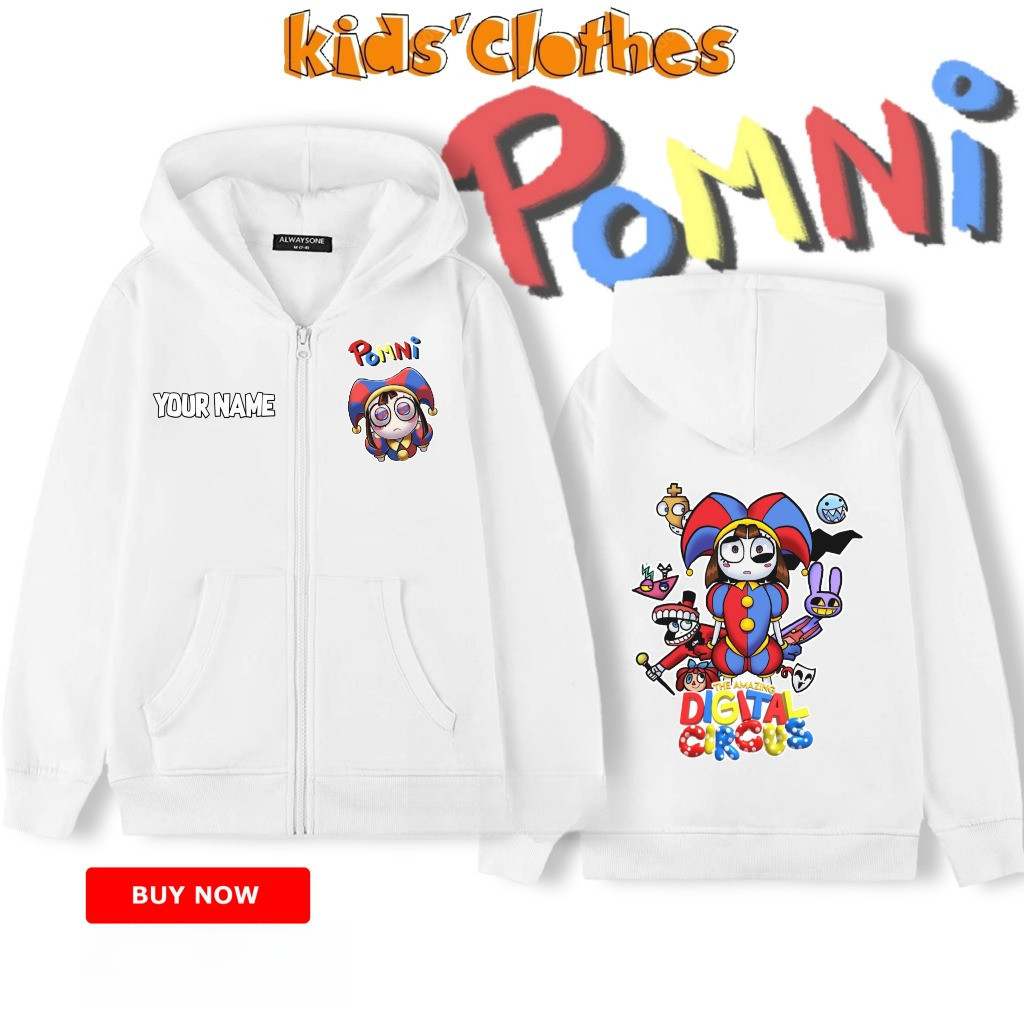 เด็ก Hoodies เสื้อแจ็คเก็ตซิปเด็ก Pomni Amazing Digital Circus / Pomni The Amazing Digital Circus 12