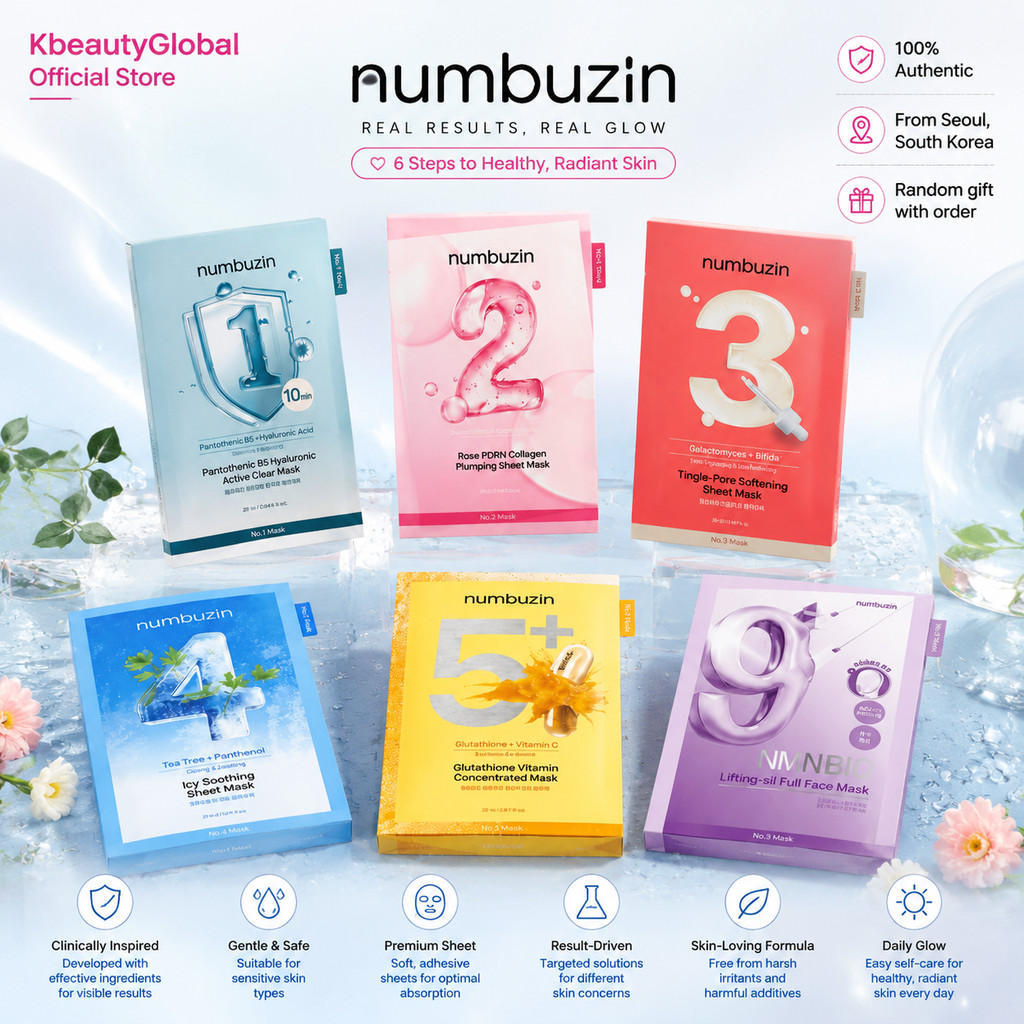 Numbuz:n Mask Series 1/2/3/4/5/9 - 10ea/4ea Sheet Mask Set Hydrating Nourishing Skincare