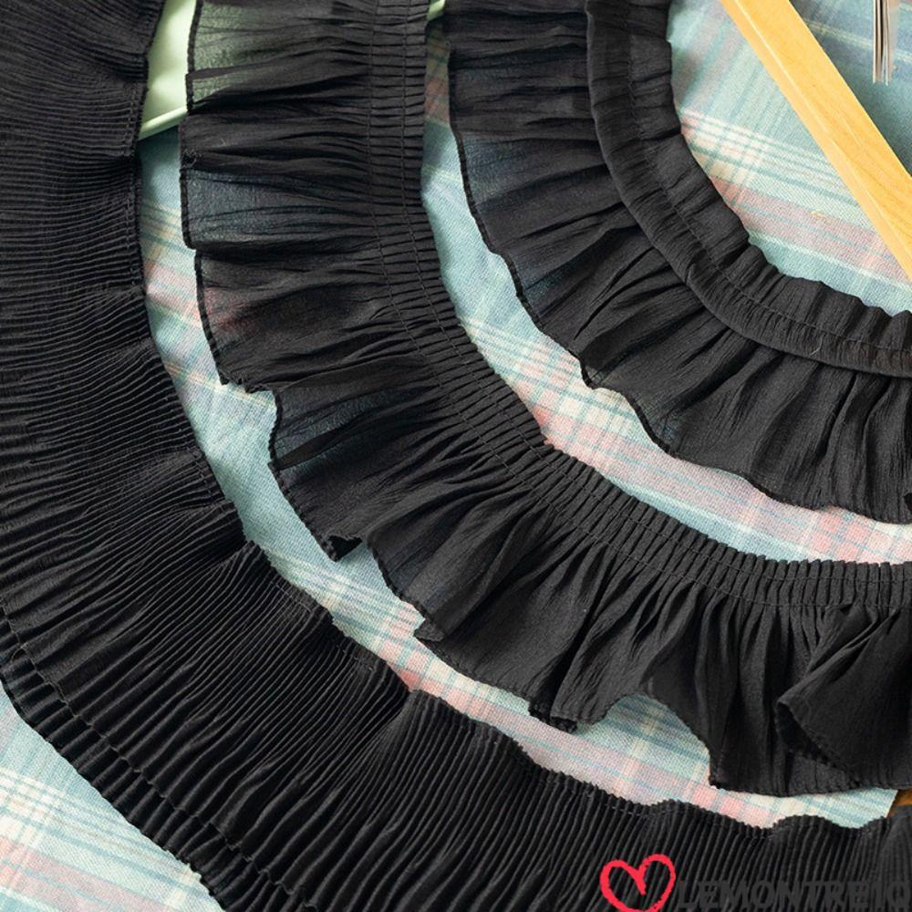 LEMONTREE Ruffled Lace Trims, Wide 9-12 ซม. 2Yards ชีฟองลูกไม้ Trims, ผ้าชีฟอง