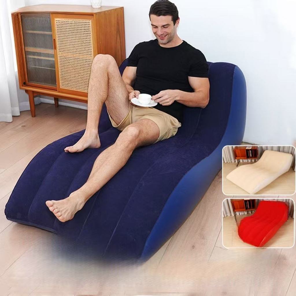 Outdoor inflatable flocked sofa tent for camping, portable and suitable for home use s Shaped lazy s