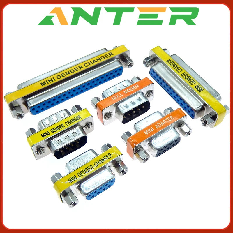 2-5pcs DB9 DB15 DB25 DB37 9/15/25/37 pin หญิง/ชาย RS232 serial port com CONNECTOR มินิเพศเปลี่ยนอะแด