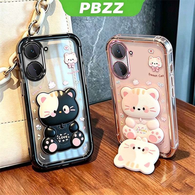 เคสสําหรับredmi A7 Pro 4g POCO C85X X8 Pro max 5Gเคสโทรศัพท์Softcaseซิลิโคนกันกระแทกปกดีไซน์ใหม่ความงามพร้อมที่วางแมวน่ารักโปร่งใสสําหรับสาวSJMMZJ1