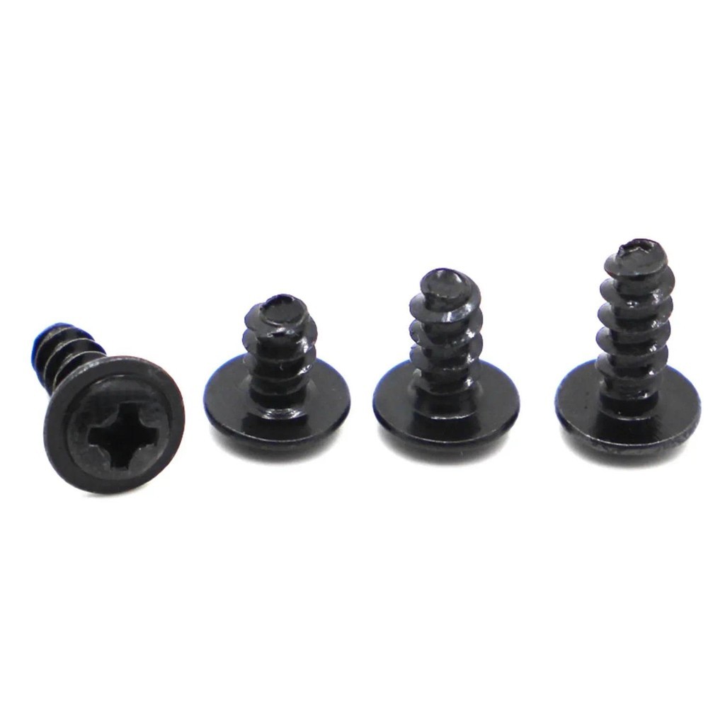 50pcs Phillips Screw PWB Round Head With Washer Self- tapping Screw Black Plated PWB Screw M1.4 M1.7