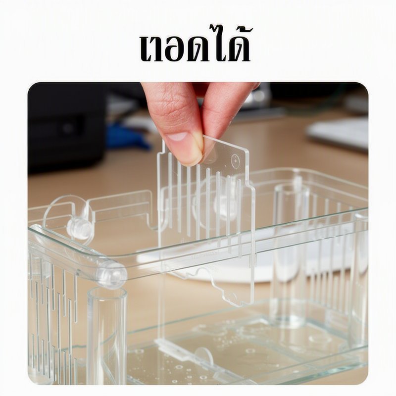 กล่องแยกการเพาะพันธุ์ปลา Aquarium ถังคลอดบุตรอะคริลิคใส รูปที่ 4