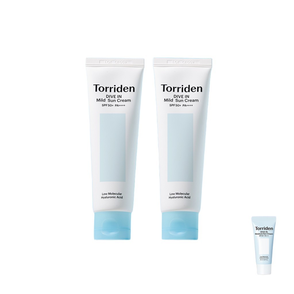 [torriden] DIVE IN Mild Sun Cream, SPF 50+ PA++++, 60ml, 2pcs / Korean Sunscreen SPF50 / สูตรบางเบา 
